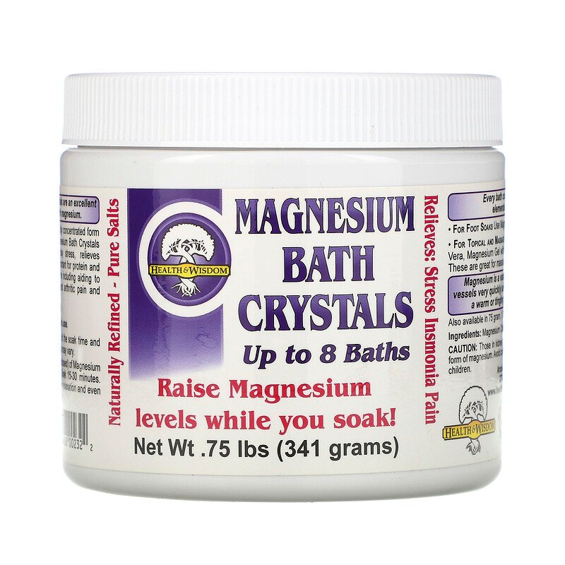 Health and Wisdom Magnesium Bath Crystals.  How to use magnesium oil for sleep 